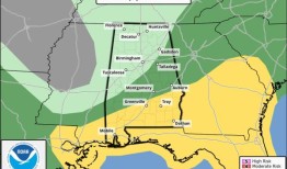阿拉巴马州南部周一可能会有更多风暴