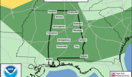 未来3天阿拉巴马州可能出现孤立的强风暴